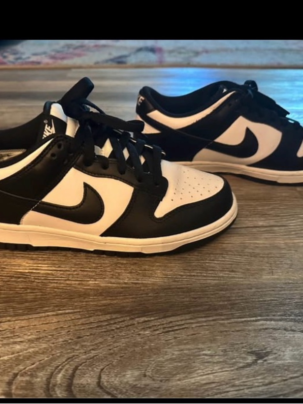 Nike Black and White Low-Top Sneakers with Swoosh